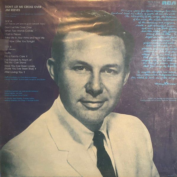 Jim Reeves : Don't Let Me Cross Over (LP, Album)