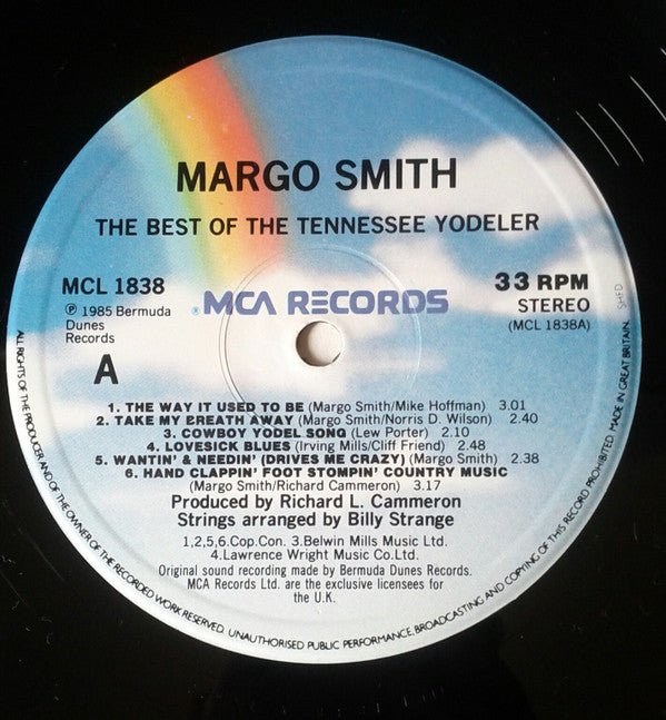 Margo Smith : The Best of The Tennessee Yodeler (LP, Album)