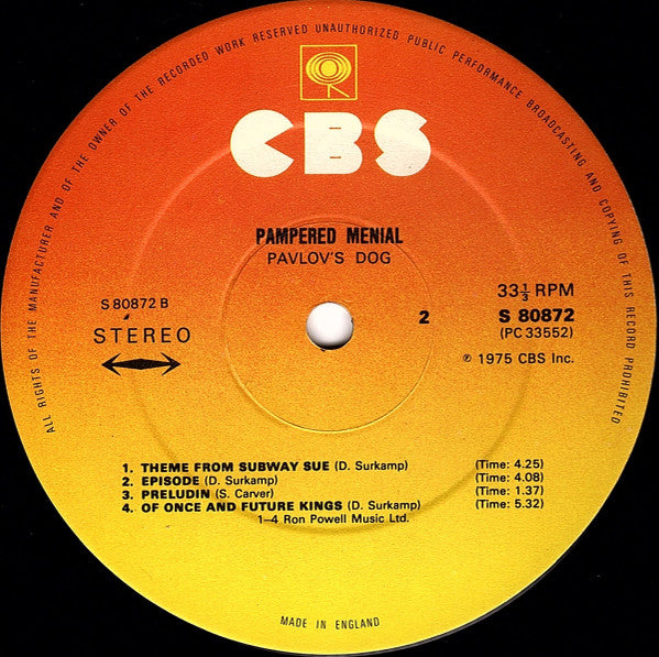 Pavlov's Dog : Pampered Menial (LP, Album)