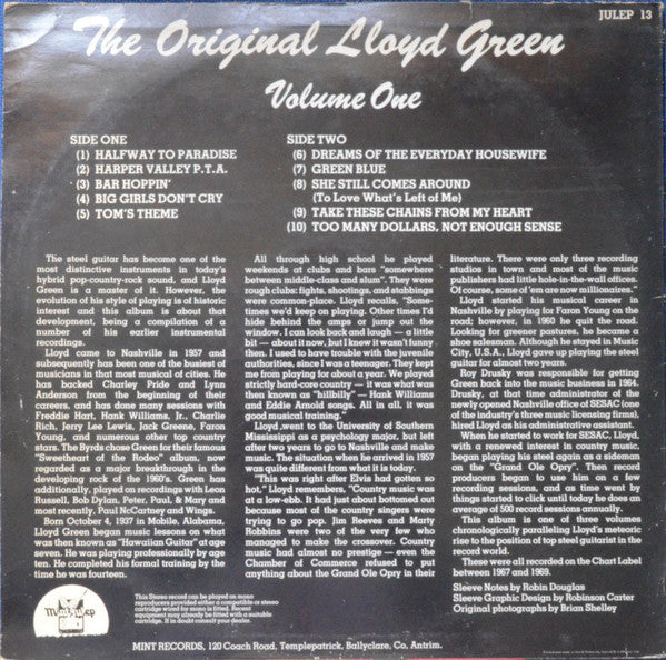 Lloyd Green : The Original Lloyd Green Volume 1 (LP, Album)