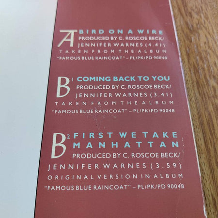 Jennifer Warnes : Bird On A Wire (12")