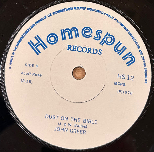 John Greer : Did She mention My Name (7")