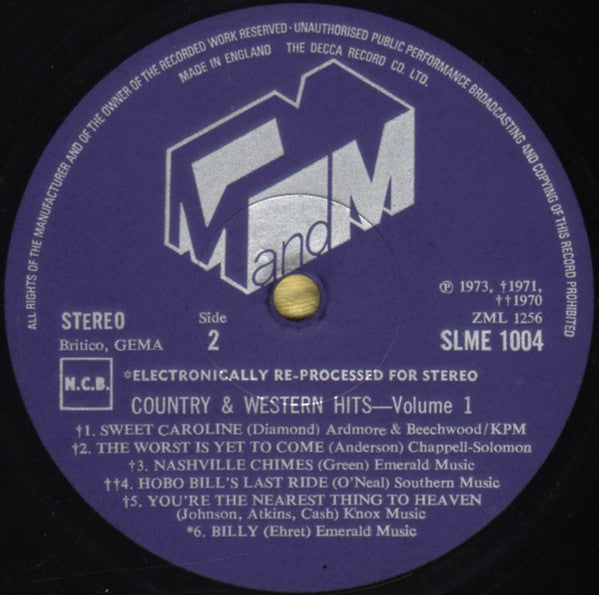 Various : Country And Western Hits - Volume One (LP, Comp)