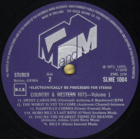 Various : Country And Western Hits - Volume One (LP, Comp)