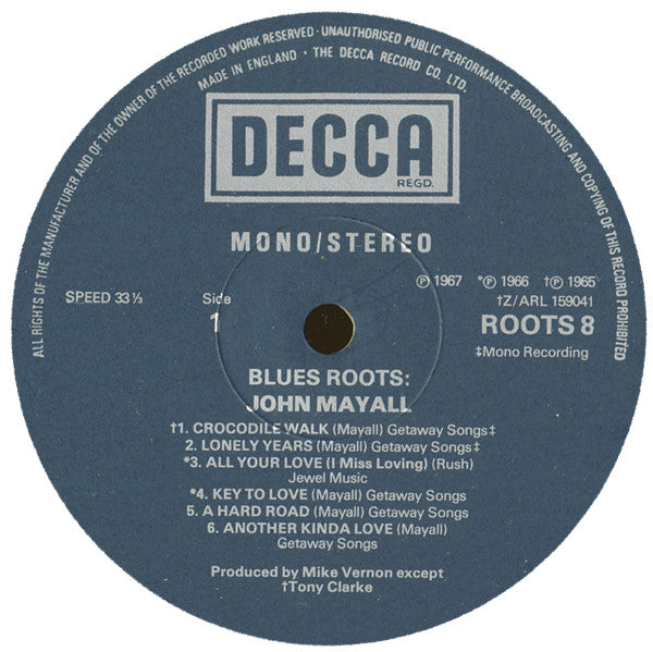 John Mayall : Blues Roots (LP, Comp, Mono)