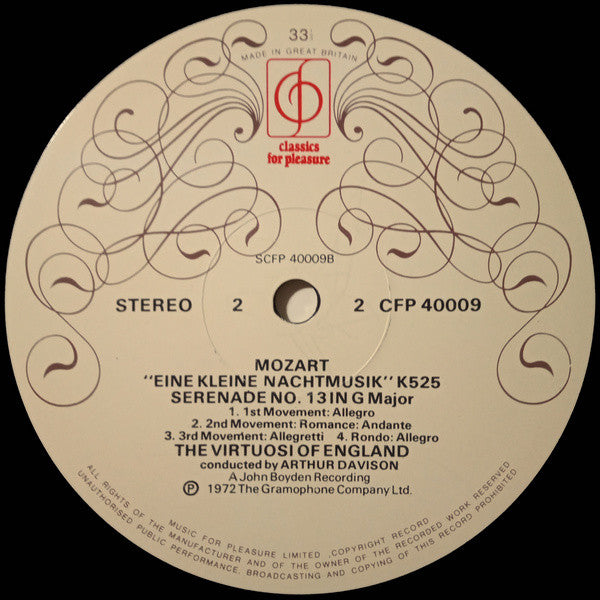 Mozart* - Moura Lympany*, The Virtuosi Of England, Arthur Davison : Piano Concerto No. 21 "Elvira Madigan" - Eine Kleine Nachtmusik (LP, RP)