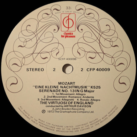 Mozart* - Moura Lympany*, The Virtuosi Of England, Arthur Davison : Piano Concerto No. 21 "Elvira Madigan" - Eine Kleine Nachtmusik (LP, RP)