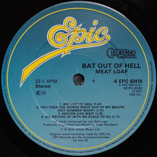 Meat Loaf : Bat Out Of Hell (LP, Album, RE)