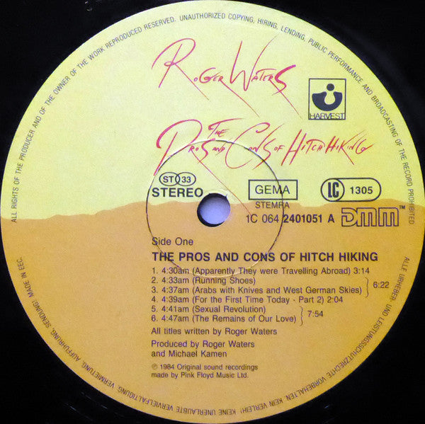 Roger Waters : The Pros And Cons Of Hitch Hiking (LP, Album, Gat)