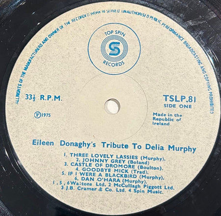 Eileen Donaghy : Tribute To Delia Murphy (LP, Album)