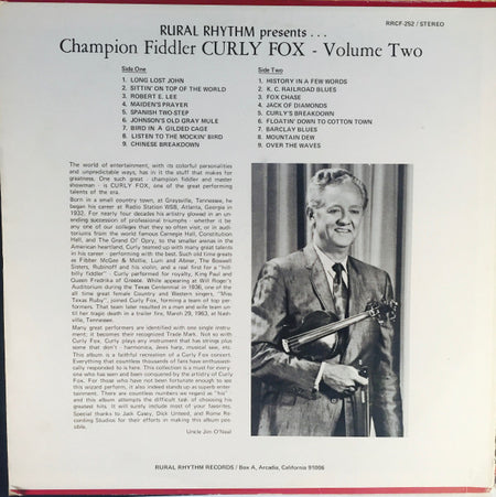 Curly Fox : Champion Fiddler Volume 2 (LP, Album)