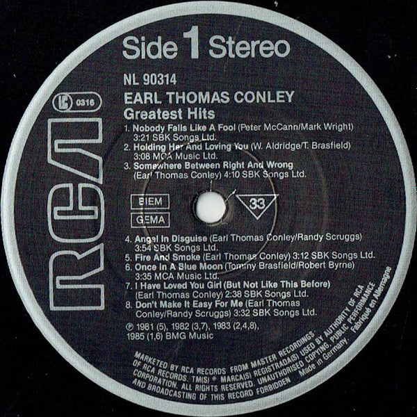 Earl Thomas Conley : Greatest Hits (LP, Comp, RE)