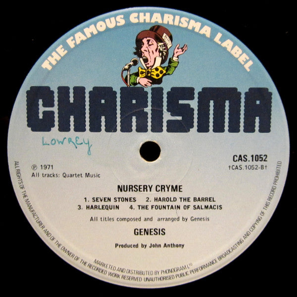 Genesis : Nursery Cryme (LP, Album, RE, Gat)