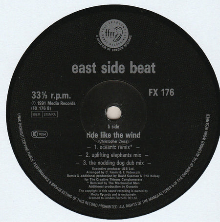 East Side Beat : Ride Like The Wind (12")