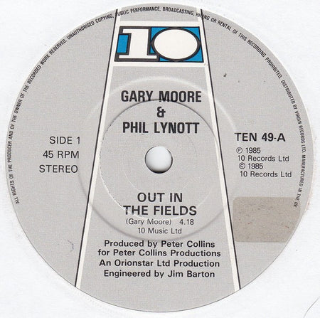 Gary Moore & Phil Lynott : Out In The Fields (2x7", Single, Ltd)