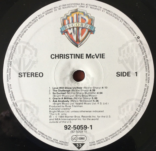 Christine McVie : Christine McVie (LP, Album)