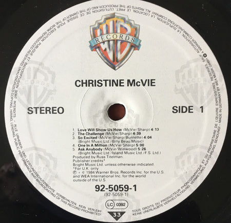 Christine McVie : Christine McVie (LP, Album)