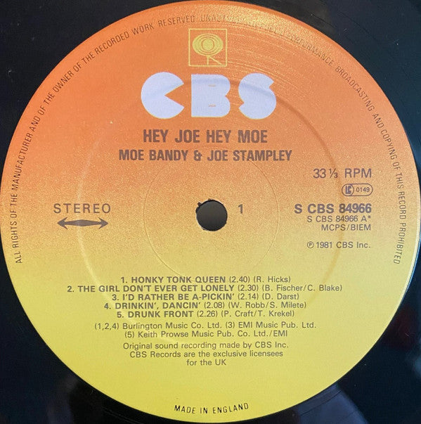 Moe Bandy & Joe Stampley : Hey Joe! Hey Moe! (LP, Album)