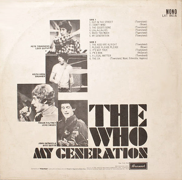 The Who : My Generation (LP, Album, Mono)