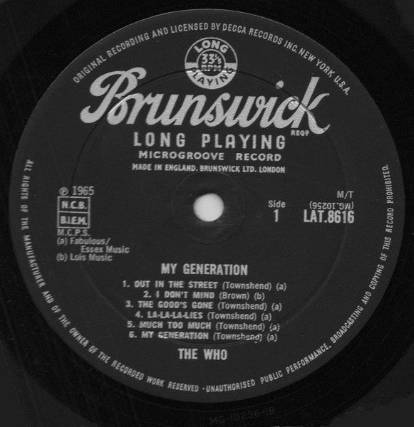 The Who : My Generation (LP, Album, Mono)