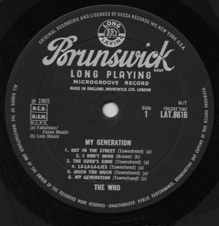 The Who : My Generation (LP, Album, Mono)