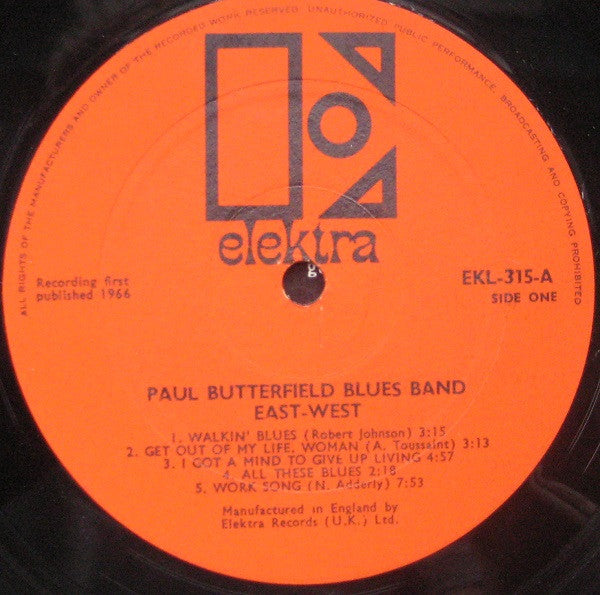 The Butterfield Blues Band* : East-West (LP, Album, Mono)