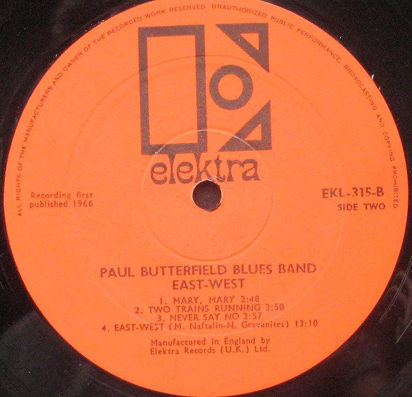 The Butterfield Blues Band* : East-West (LP, Album, Mono)