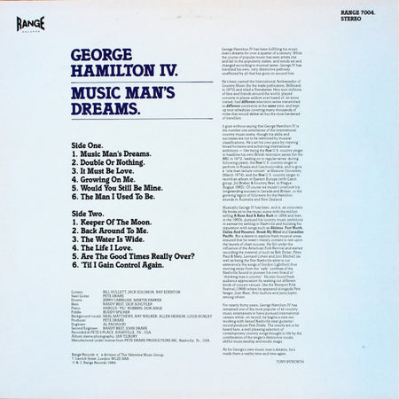 George Hamilton IV : Music Man's Dreams (LP, Album)