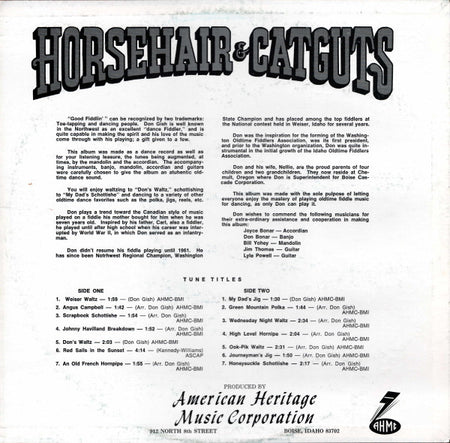 Don Gish : Horsehair & Catguts (LP, Album)