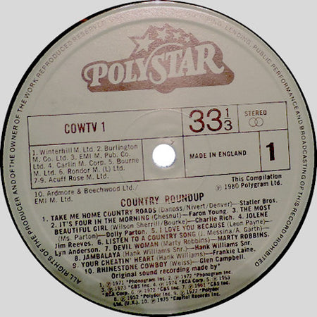 Various : Country Roundup - 20 Country Classics (LP, Comp)