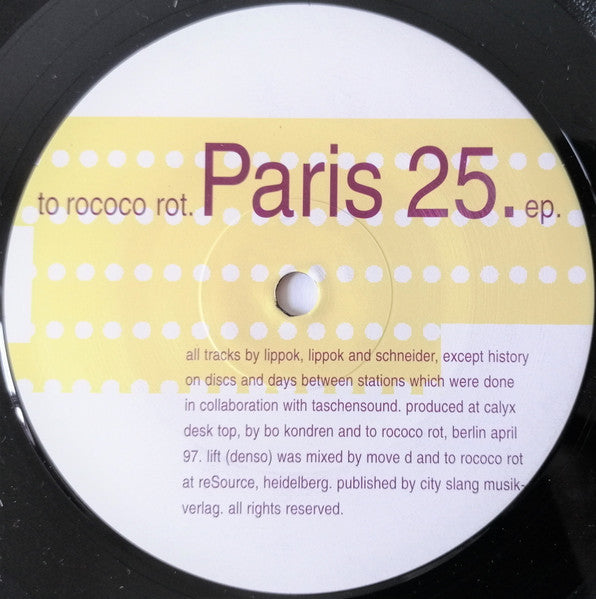 To Rococo Rot : Paris 25 (12", EP)