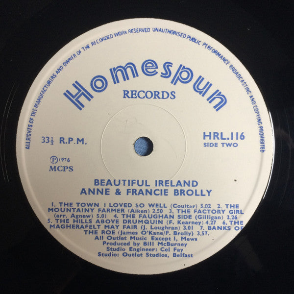 Anne And Francie Brolly : Beautiful Ireland (LP)