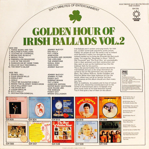 Various : Golden Hour Of Irish Ballads Vol. 2 (LP, Comp)