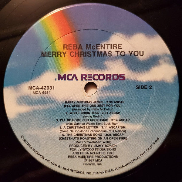 Reba McEntire : Merry Christmas To You (LP, Album, Club, CRC)