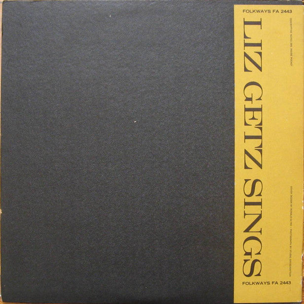 Liz Getz : Liz Getz Sings (LP, Album)