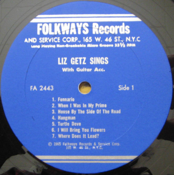 Liz Getz : Liz Getz Sings (LP, Album)