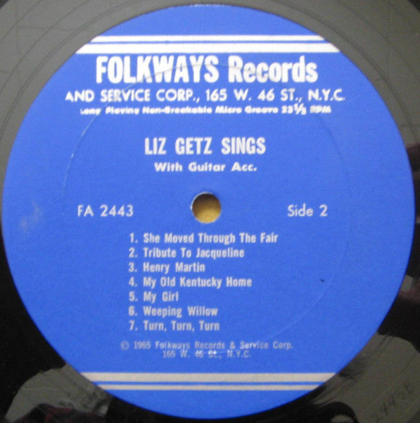 Liz Getz : Liz Getz Sings (LP, Album)
