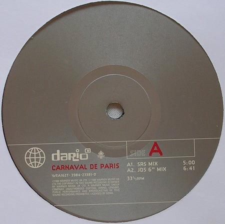 Dario G : Carnaval De Paris (12", Single)
