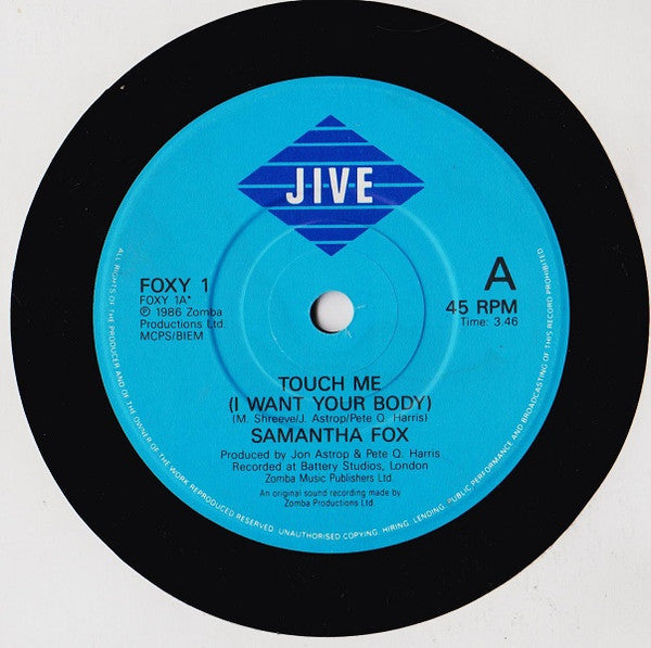 Samantha Fox : Touch Me (I Want Your Body) (7", Single)