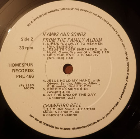 Crawford Bell : Hymns And Songs From The Family Album (LP, Album)