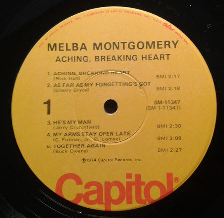 Melba Montgomery : Aching, Breaking Heart (LP, Comp)