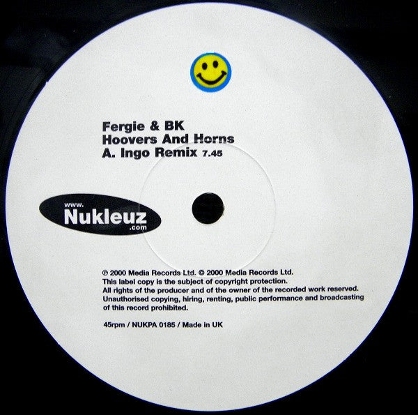 Fergie & BK : Hoovers And Horns (12", Single, Red)