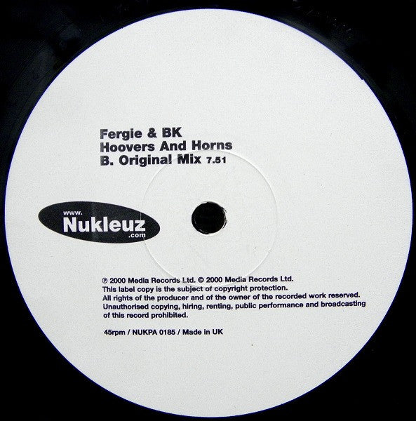 Fergie & BK : Hoovers And Horns (12", Single, Red)