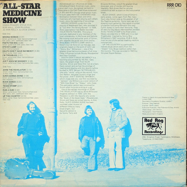 Simon Prager, Steve Rye, Bob Hall (3) : All-Star Medicine Show (LP, Album)