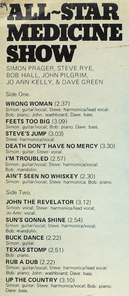 Simon Prager, Steve Rye, Bob Hall (3) : All-Star Medicine Show (LP, Album)