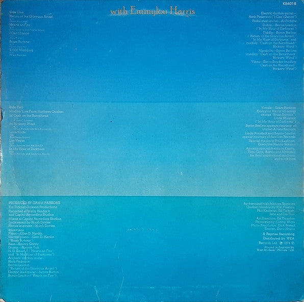 Gram Parsons : Grievous Angel (LP, Album, 1st)