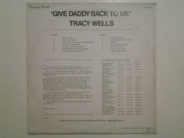 Tracy Wells : Give Daddy Back To Me (LP, Comp)