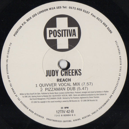 Judy Cheeks : Reach (12", Single)