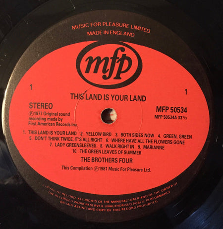 The Brothers Four : This Land Is Your Land (LP, Album, Comp)