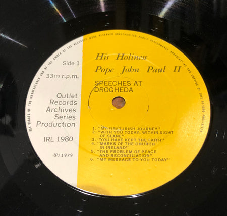 His Holiness Pope John Paul II : The Complete Speech Of His Holiness John Paul II At Drogheda (LP)